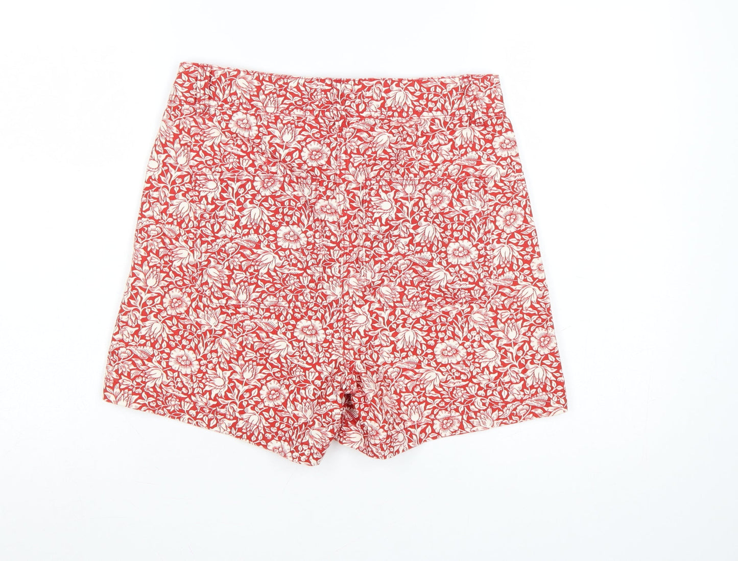 Next Morris & Co Women’s Red Floral Cotton Shorts UK 10 Pockets