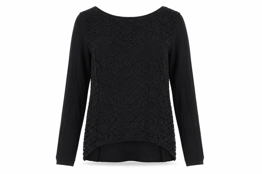 Next Women’s Black UK 14 Floral Lace Front Long Sleeve Jumper