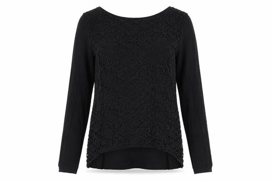 Next Women’s Black UK 14 Floral Lace Front Long Sleeve Jumper