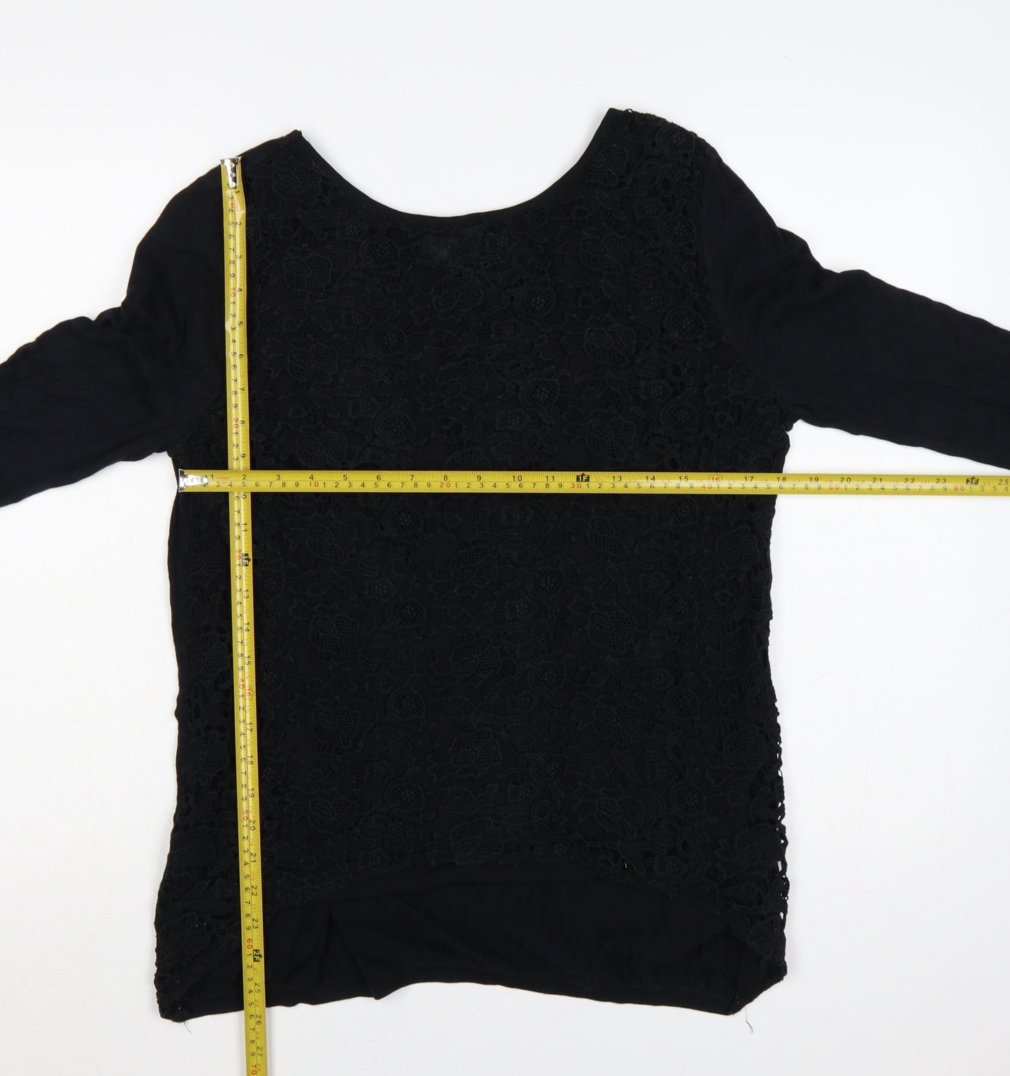 Next Women’s Black UK 14 Floral Lace Front Long Sleeve Jumper