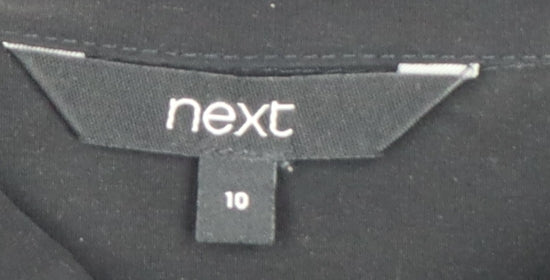 Next Women Black UK 10 Long Sleeve Collared Button-Up Shirt