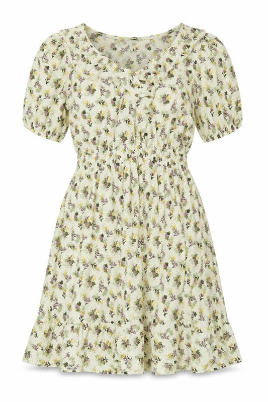 Next Women Green Floral UK 12 Fit & Flare Knee Length Smocked Dress