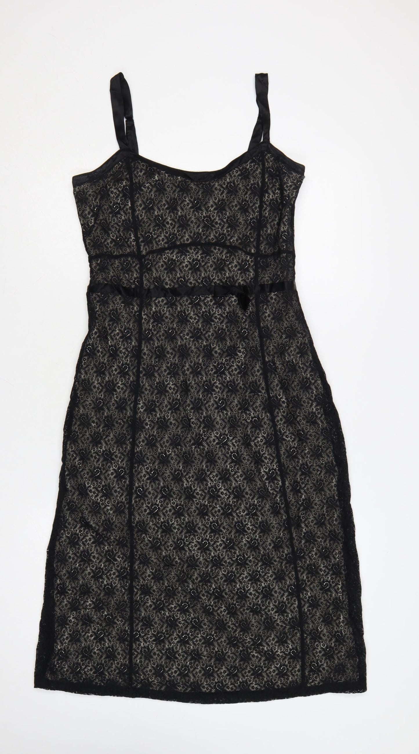 Sandwich Women Black Lace Knee Length Fit & Flare Dress Size S