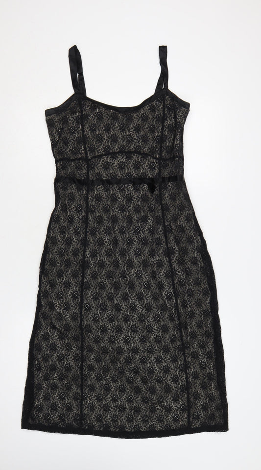 Sandwich Women Black Lace Knee Length Fit & Flare Dress Size S