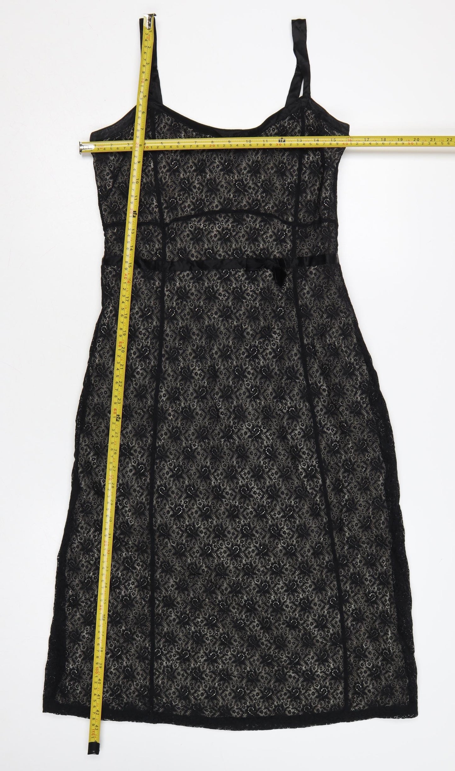 Sandwich Women Black Lace Knee Length Fit & Flare Dress Size S