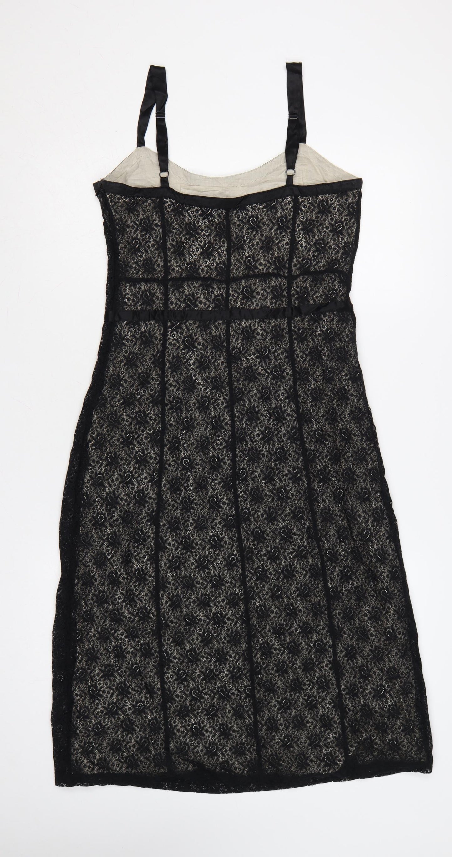 Sandwich Women Black Lace Knee Length Fit & Flare Dress Size S