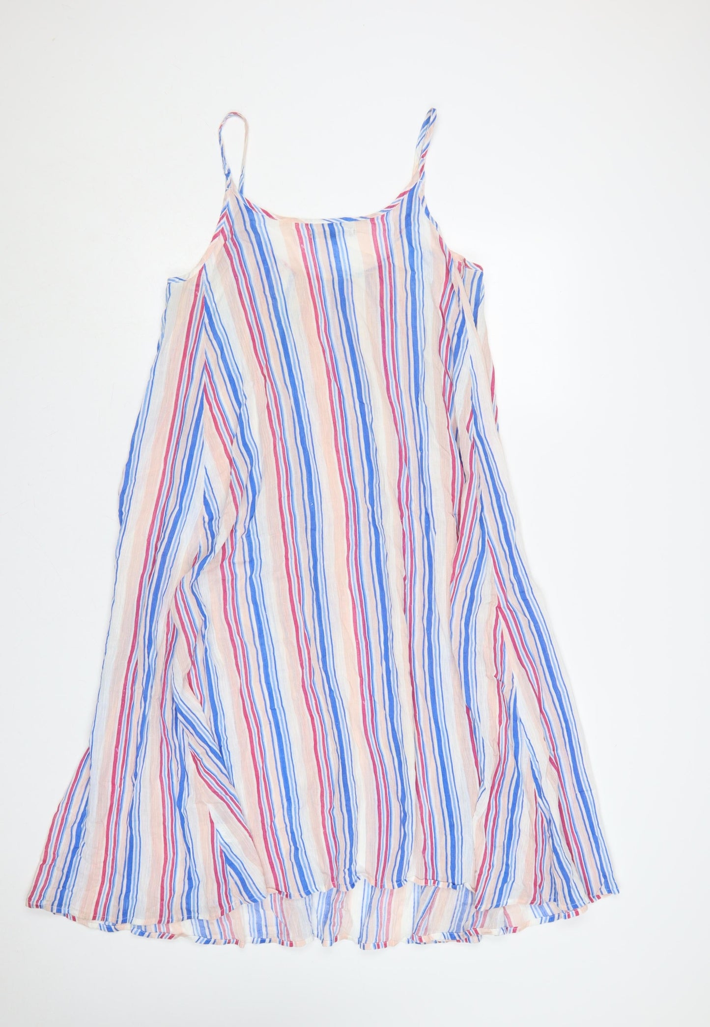 Laura Ashley Women Multicoloured Stripe Cold Shoulder Swing Dress S