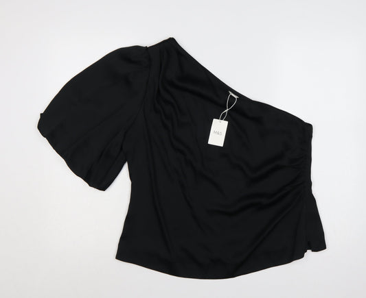 Prewornwholesale purple cropped slim fit active T-shirt with short sleeves and a high neckline.