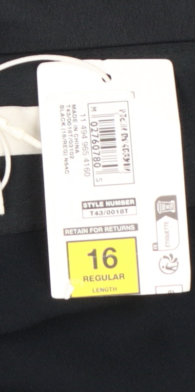Marks and Spencer Women Black Size 16 One Shoulder Wrap Blouse