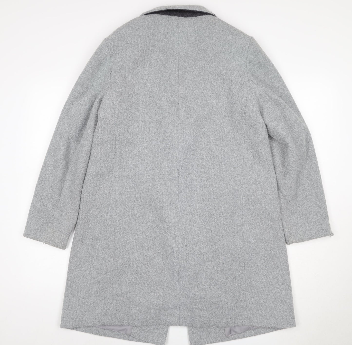 New Look Petite Women’s Grey Wool Blend Single-Breasted Coat UK 12