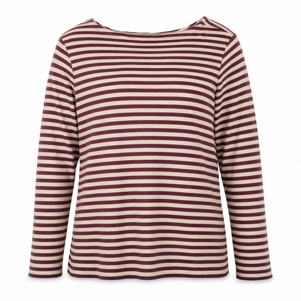 Tulchan Women’s Multicoloured Stripe Jersey Boat Neck Top UK 12