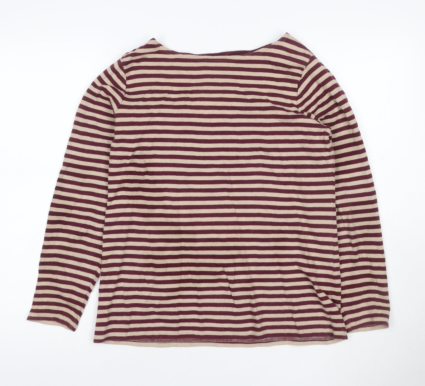 Tulchan Women’s Multicoloured Stripe Jersey Boat Neck Top UK 12