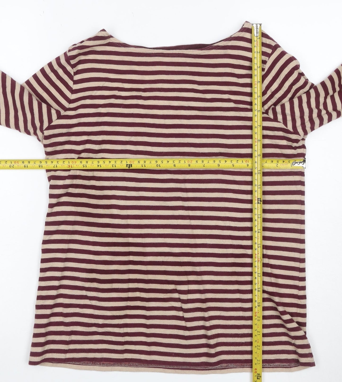 Tulchan Women’s Multicoloured Stripe Jersey Boat Neck Top UK 12