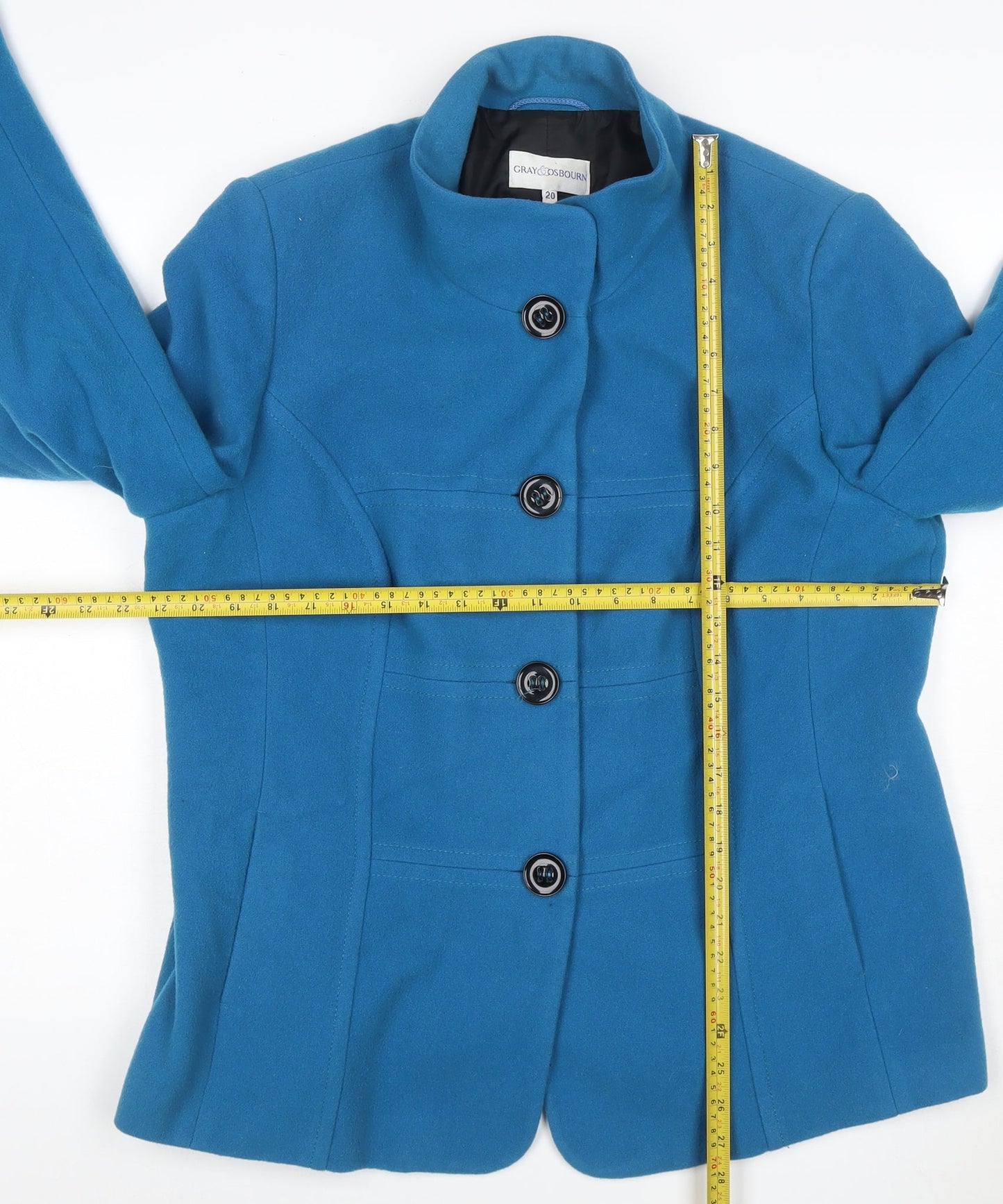 Gray & Osbourn Women’s Blue UK 20 Wool Cashmere Basic Jacket