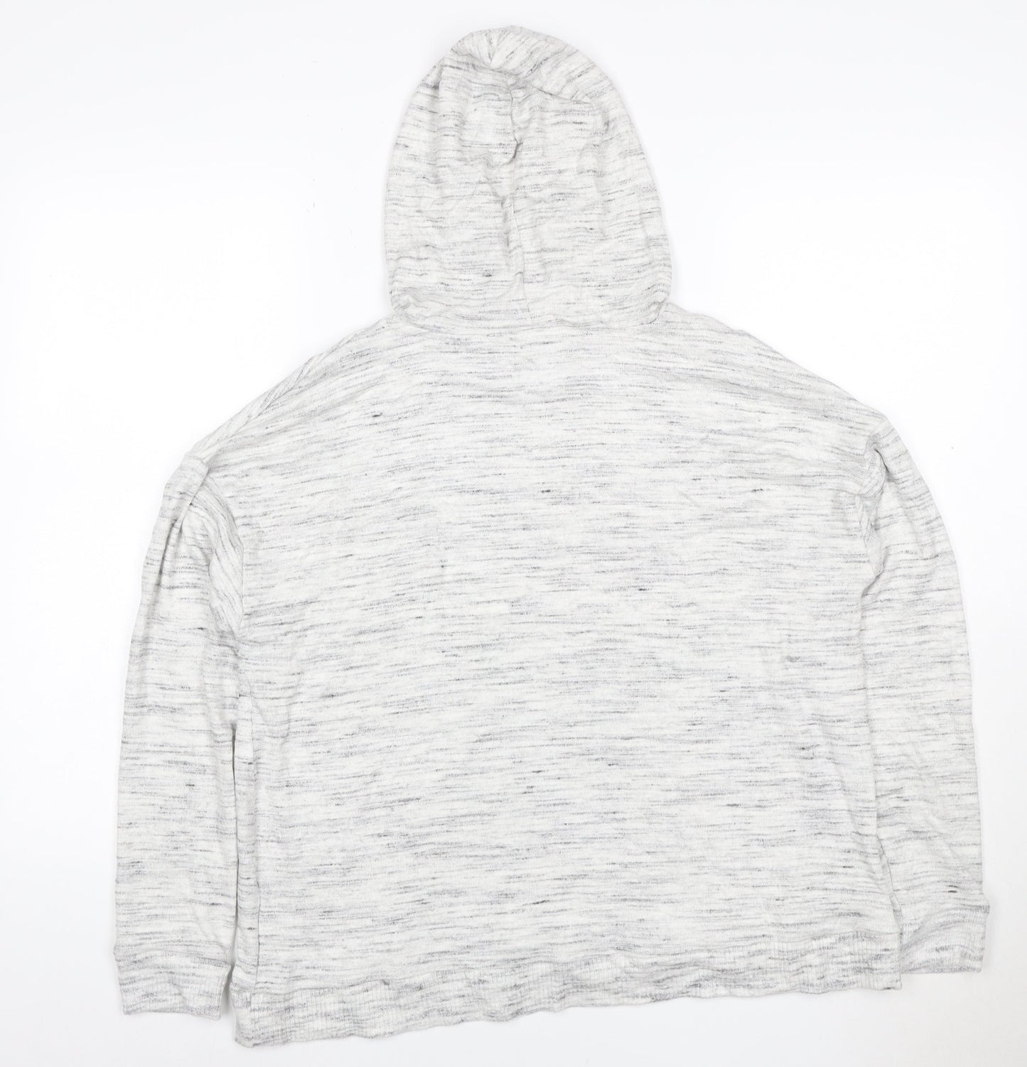 BODY Women Grey Size 14 Marl Hoodie Drawstring Pockets