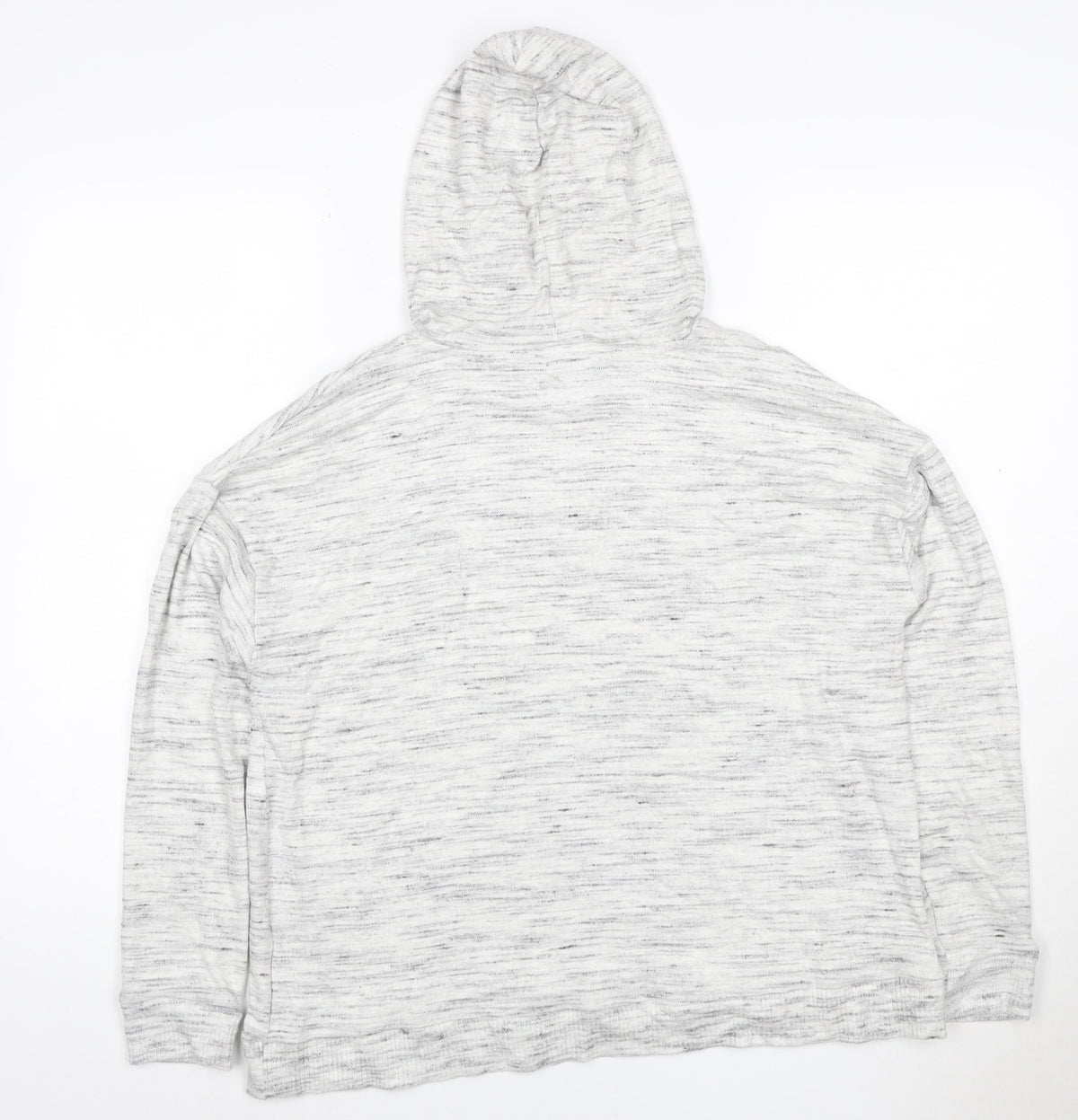 BODY Women Grey Size 14 Marl Hoodie Drawstring Pockets