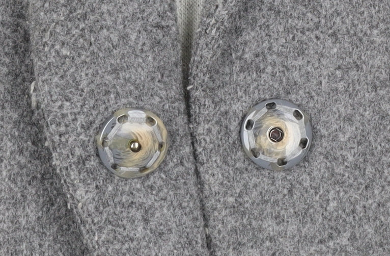 Topshop Women Grey UK 10 Long Wool Blend Overcoat Snap Front Pockets