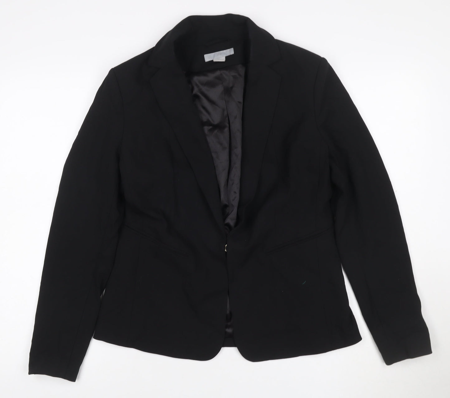 H&M Women’s Black UK 14 Slim Fit Lined Single Button Blazer