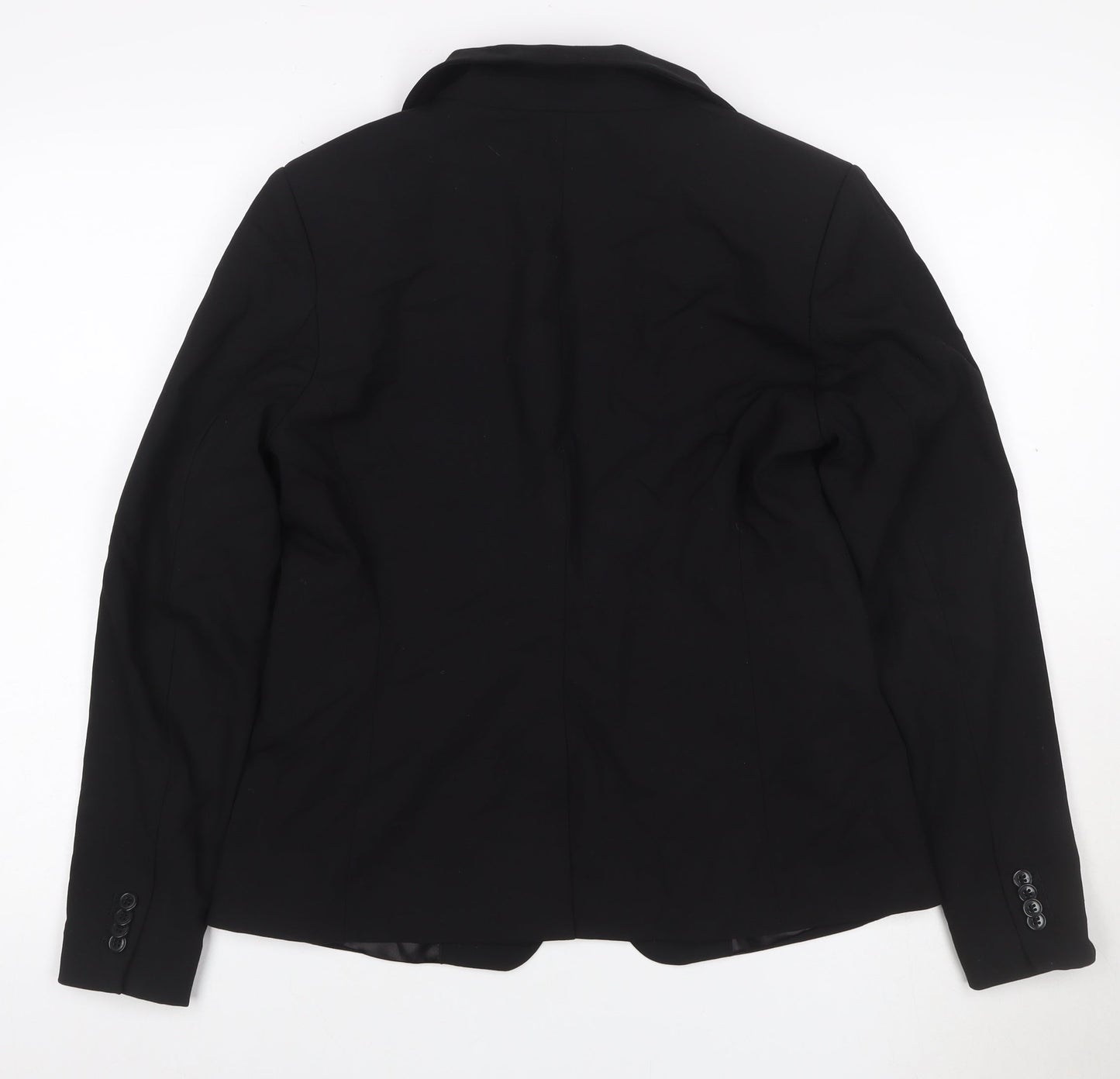 H&M Women’s Black UK 14 Slim Fit Lined Single Button Blazer
