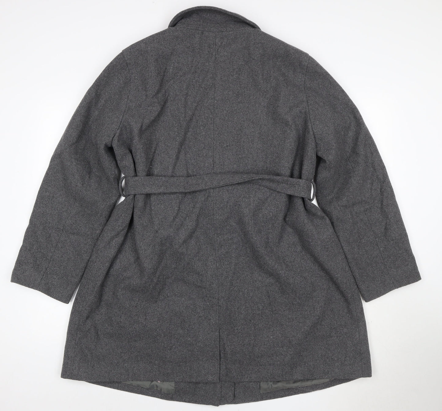 Gap Women’s Grey Wool Blend Belted Overcoat XL Lined