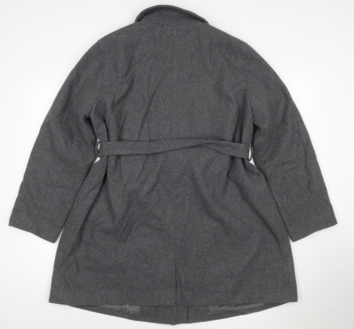 Gap Women’s Grey Wool Blend Belted Overcoat XL Lined