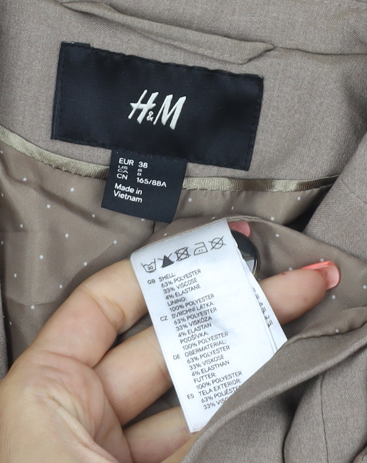 H&M Women’s Beige UK 10 Tailored Single-Breasted Blazer Jacket