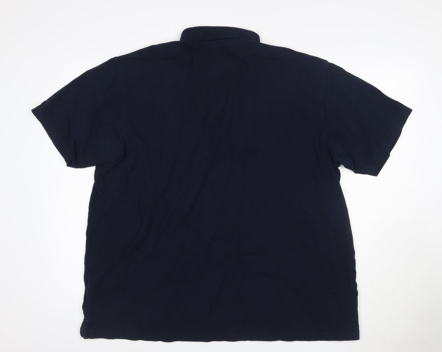 Cotton Traders Men’s Navy Blue 2XL Cotton Logo Short Sleeve Polo Shirt