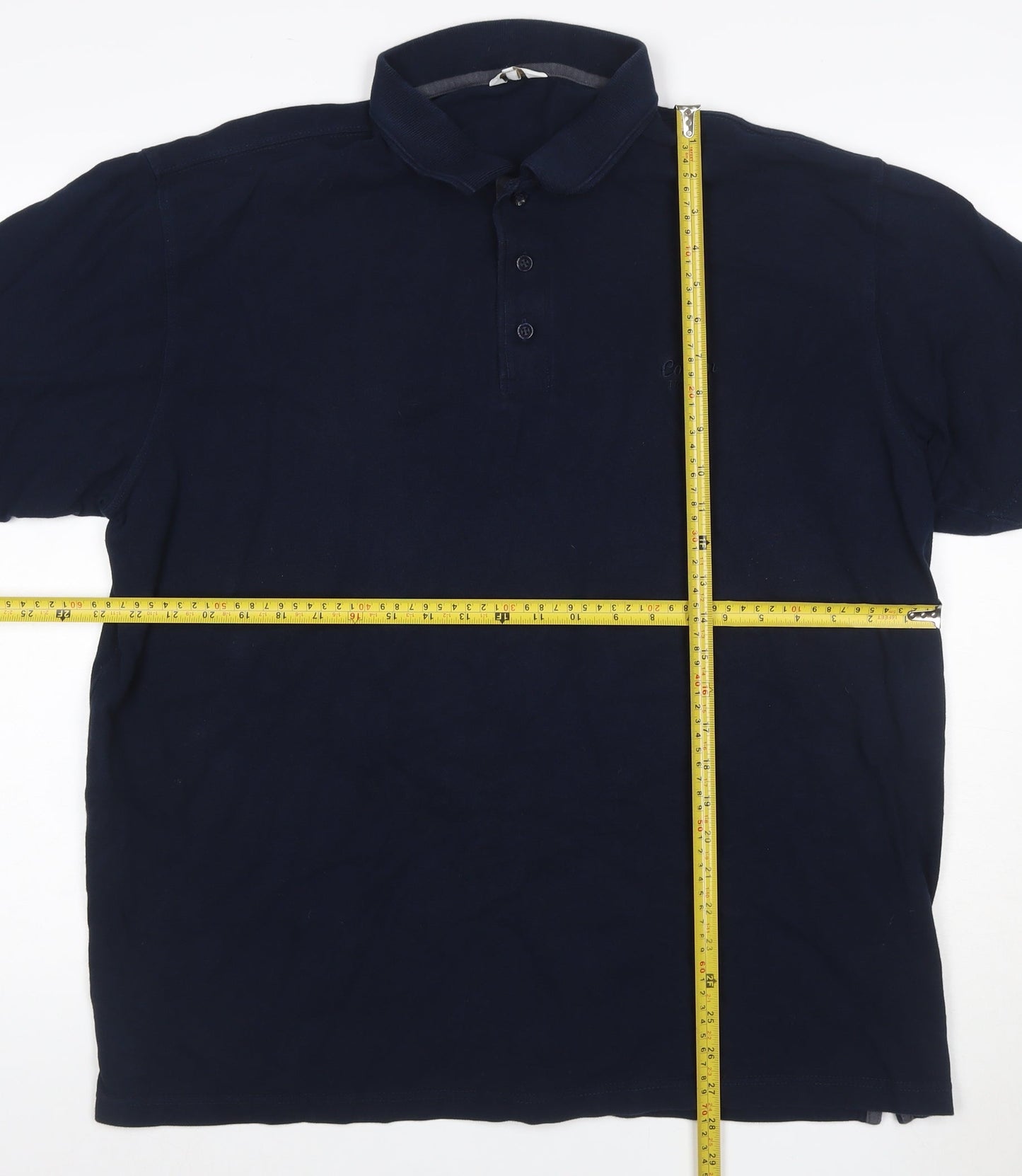 Cotton Traders Men’s Navy Blue 2XL Cotton Logo Short Sleeve Polo Shirt