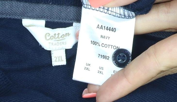Cotton Traders Men’s Navy Blue 2XL Cotton Logo Short Sleeve Polo Shirt