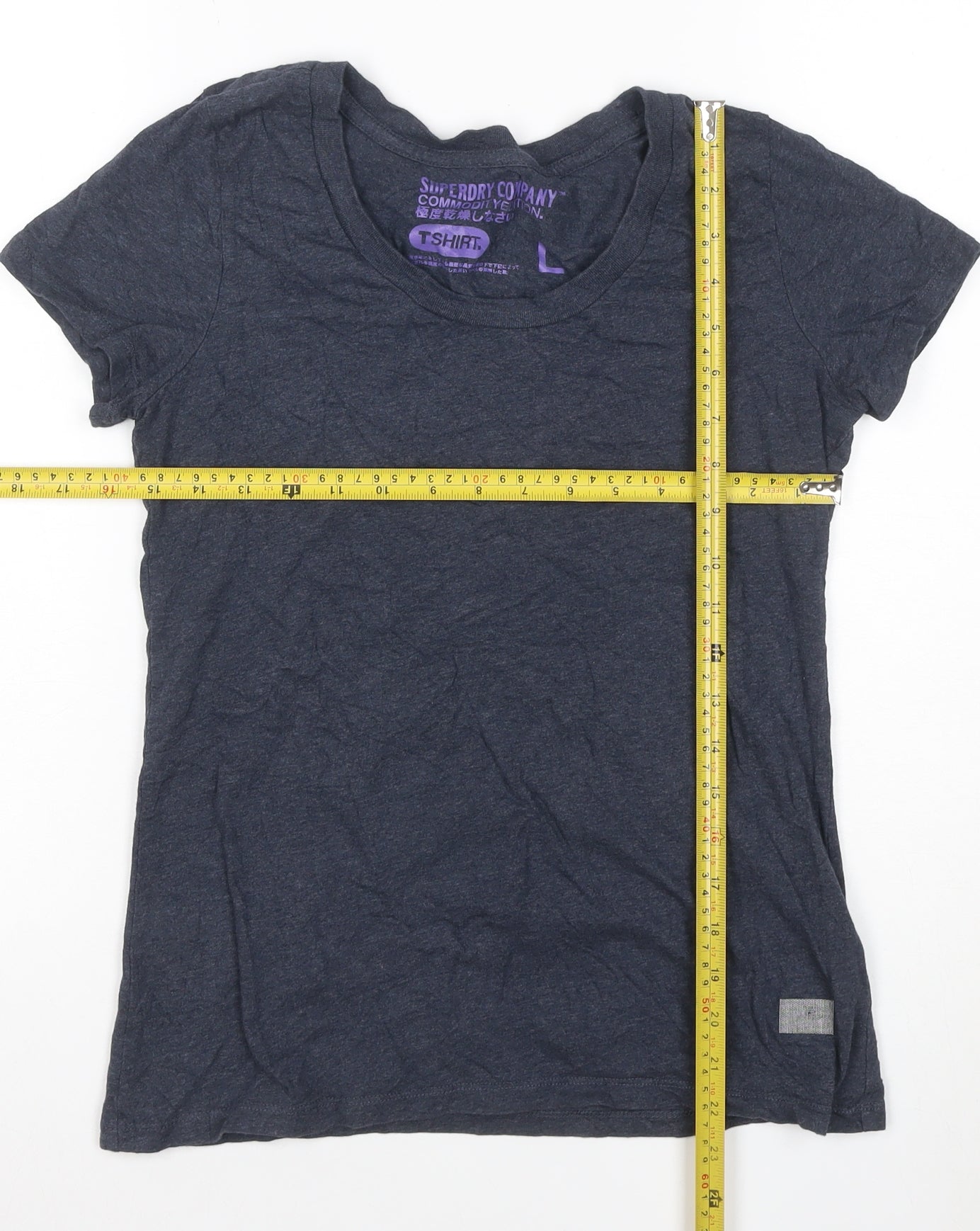 Superdry Women’s Blue L Basic Cotton Crew Neck Short Sleeve T-Shirt