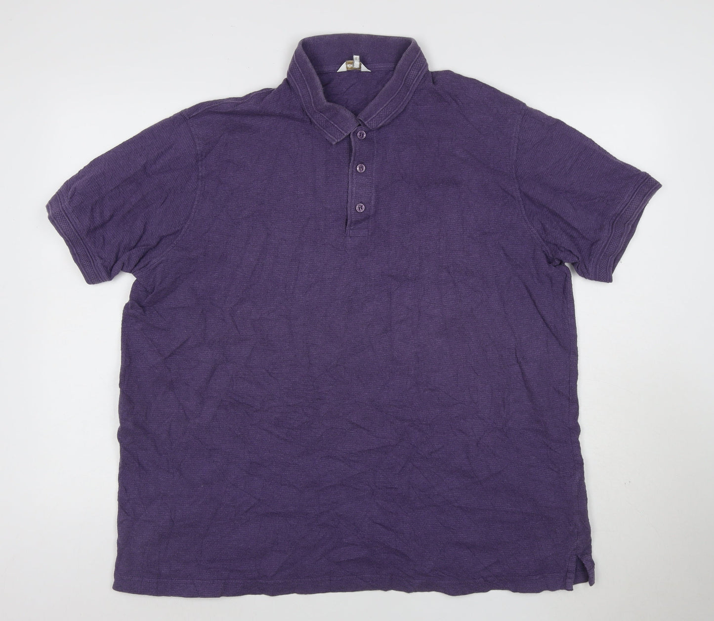 Cotton Traders Men’s Purple 2XL Organic Cotton Short Sleeve Polo