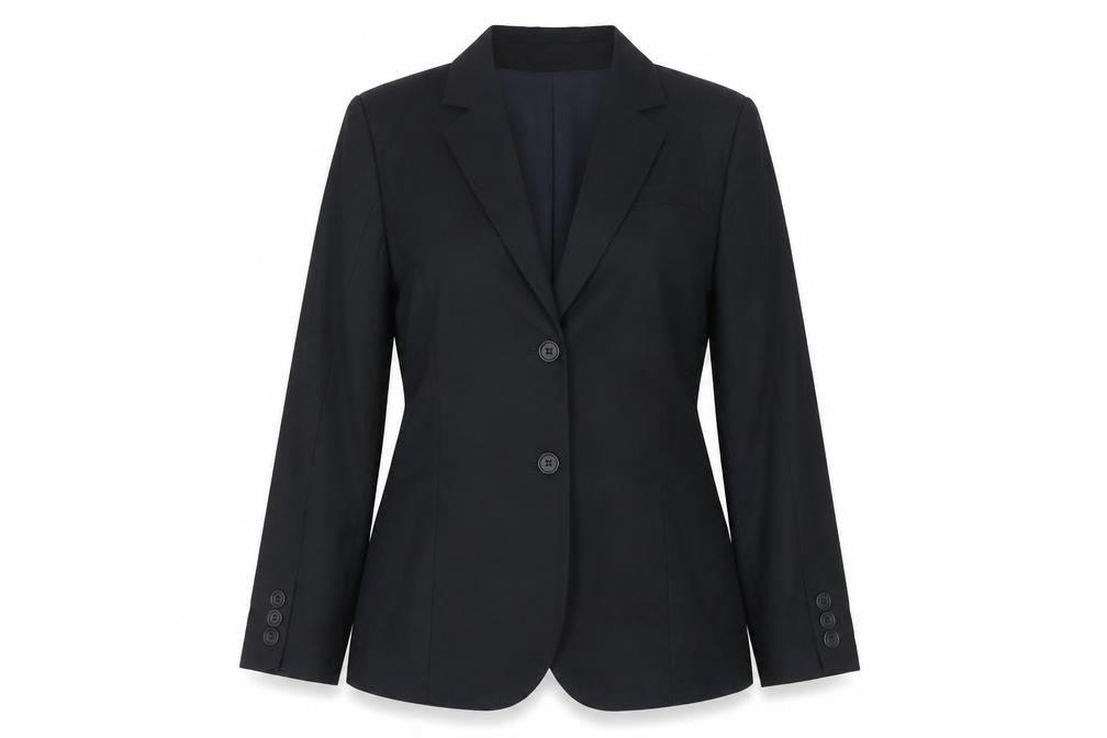 Marks & Spencer Women Black Size 12 Tailored Single-Breasted Blazer