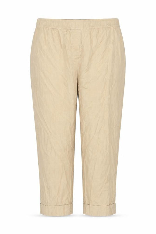 M&S Women Beige UK 20 Short Linen Blend Cargo Jogger Trousers