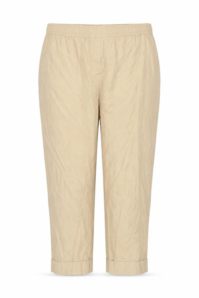 Marks & Spencer Women Beige UK 20 Short Linen Blend Cargo Jogger Trousers