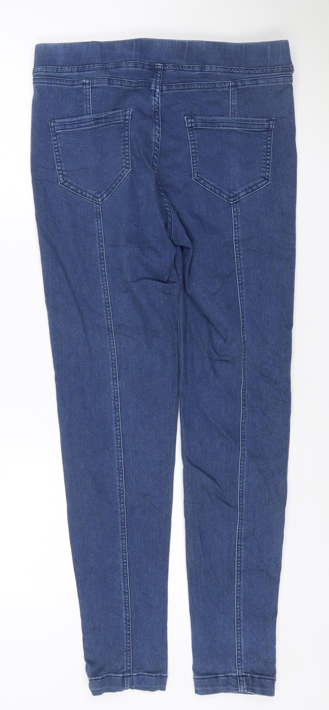 Pins Women Blue UK 12 Skinny Stretch Denim Jeggings Pull-On Pockets