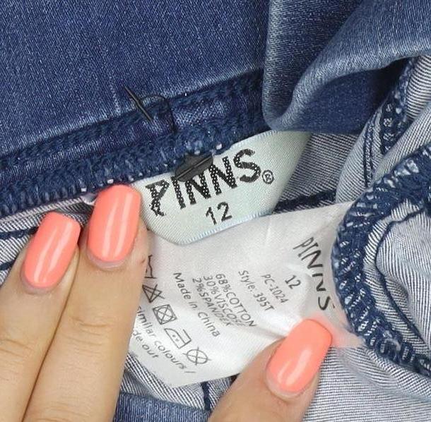 Pins Women Blue UK 12 Skinny Stretch Denim Jeggings Pull-On Pockets
