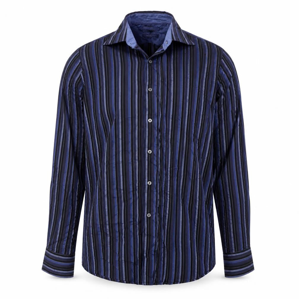 Autograph Men’s Blue Striped Pure Cotton 16.5in 42in Long Sleeve Shirt