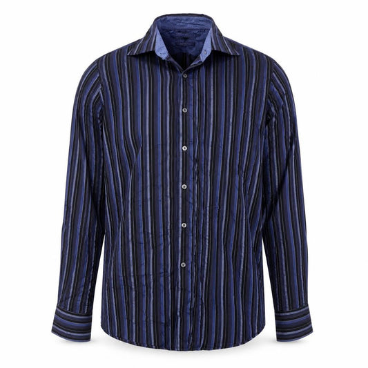 Autograph Men’s Blue Striped Pure Cotton 16.5in 42in Long Sleeve Shirt