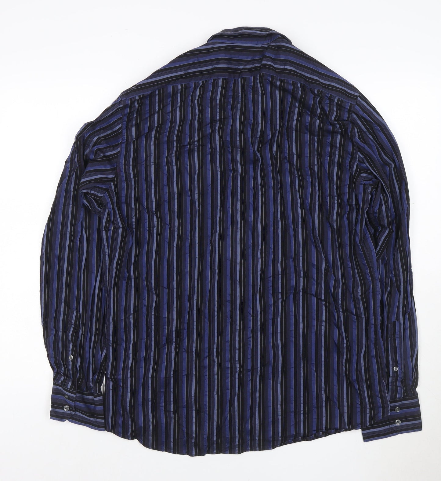 Autograph Men’s Blue Striped Pure Cotton 16.5in 42in Long Sleeve Shirt