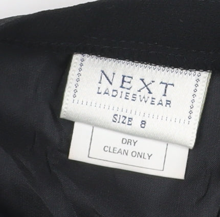 Next Women Black UK 8 Knee Length Straight Pencil Lined Work Skirt
