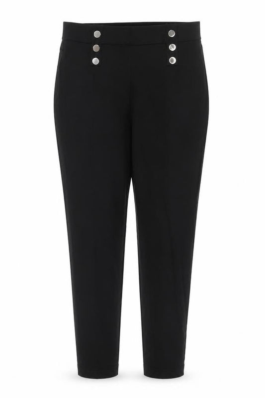 M&Co Women Black Size 8 Cropped Straight Stretch Trousers