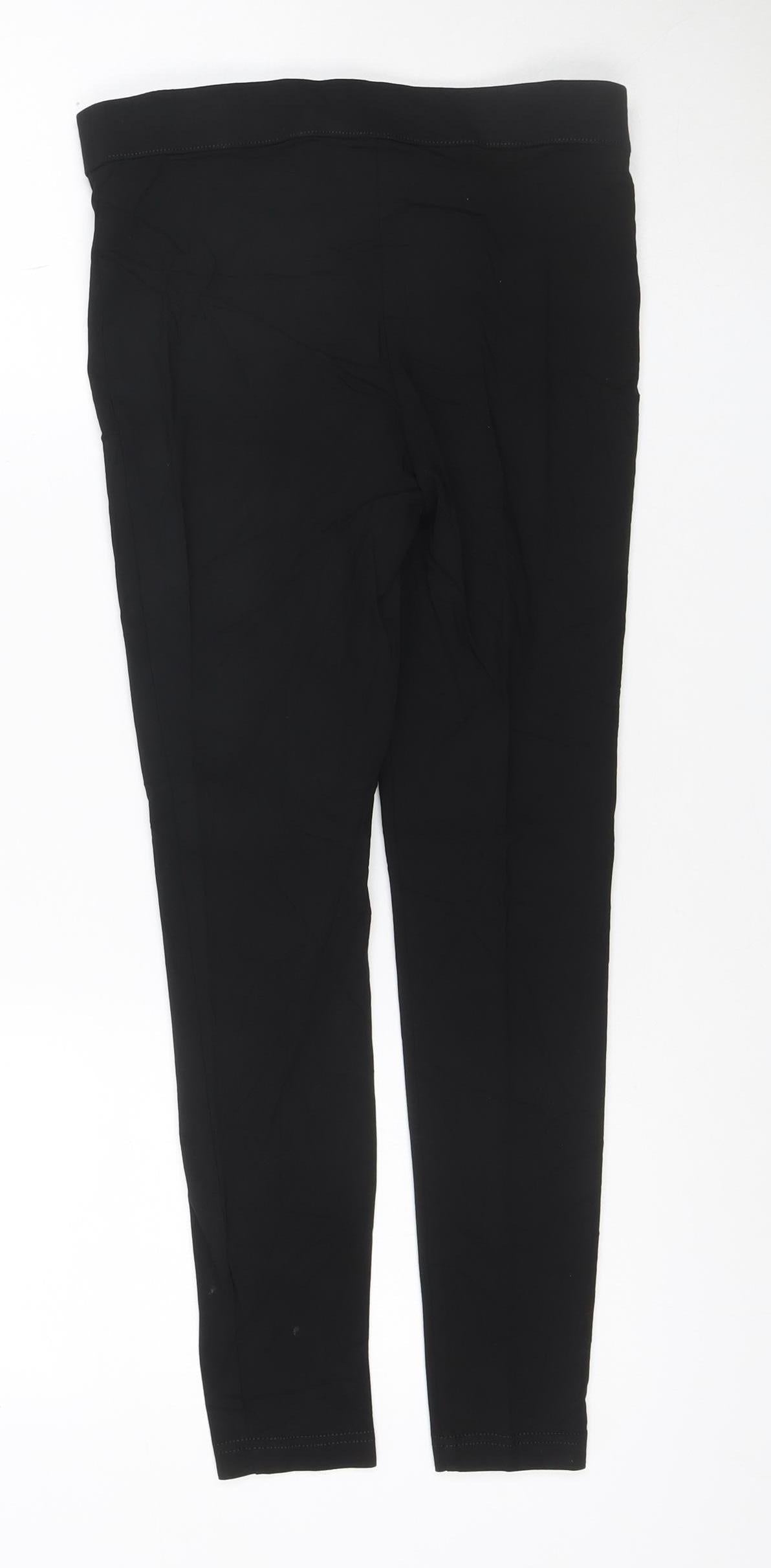 M&Co Women Black Size 8 Cropped Straight Stretch Trousers
