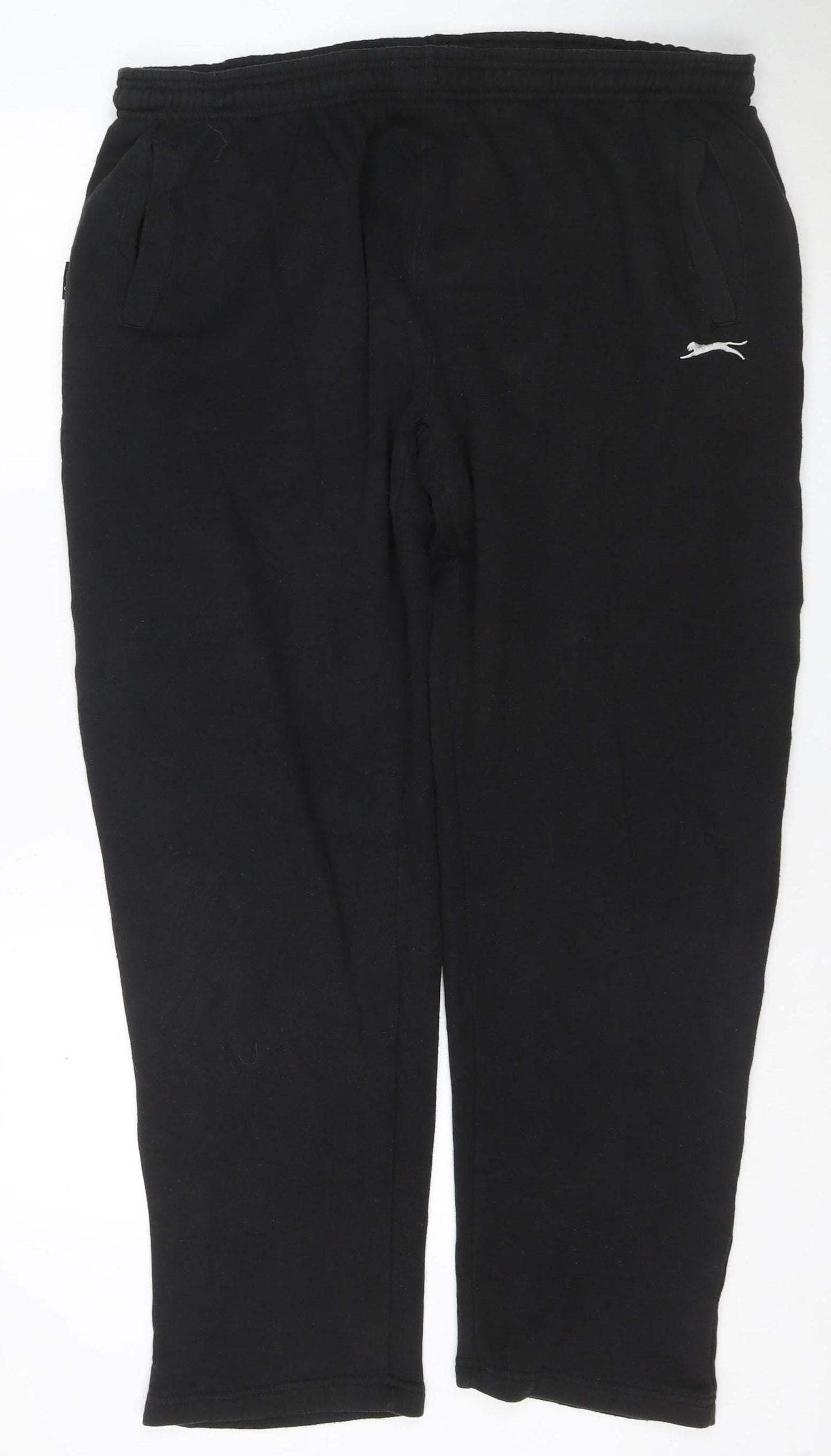 Slazenger Men’s Black 2XL Fleece Sweatpants Elastic Waist Zip Pockets