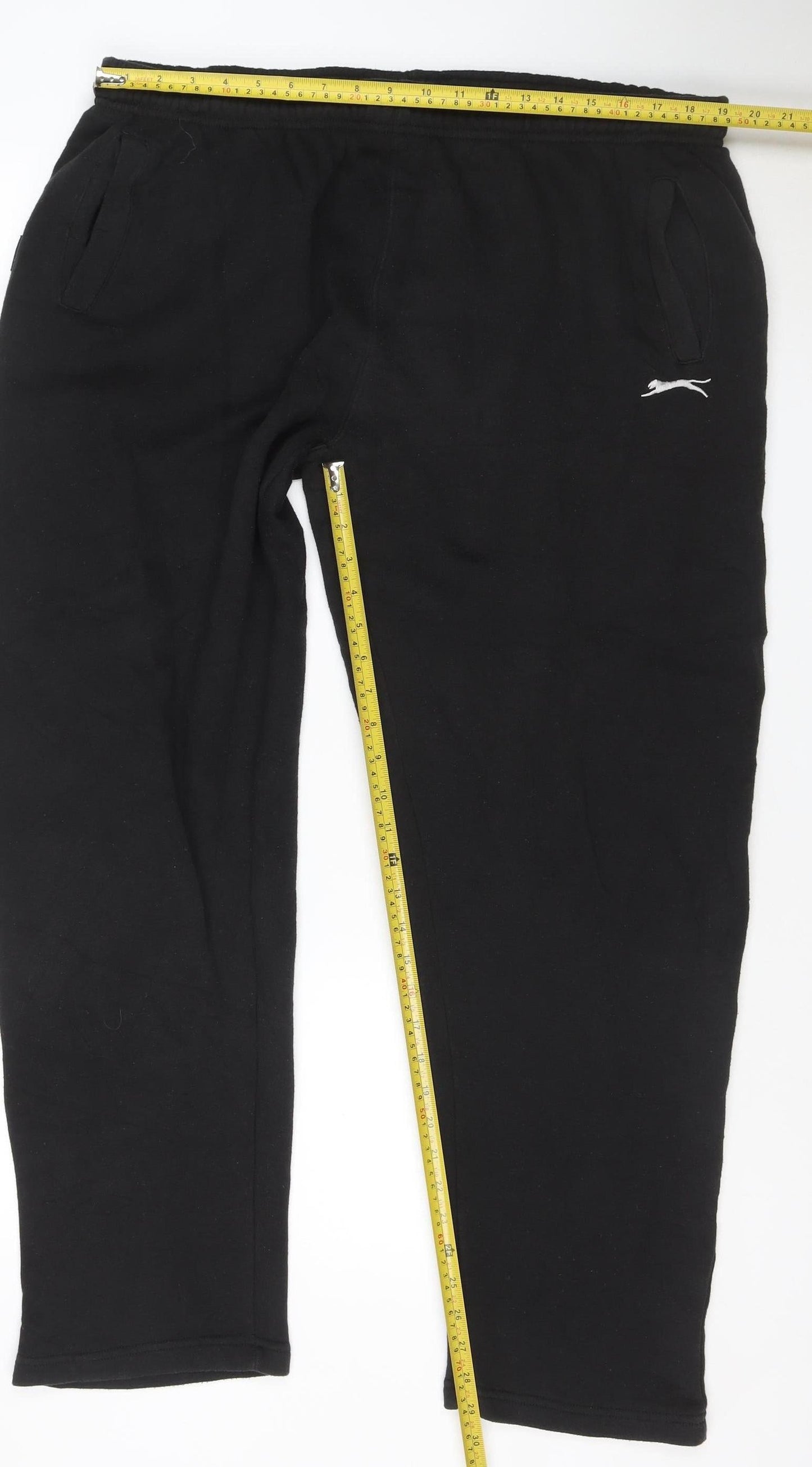 Slazenger Men’s Black 2XL Fleece Sweatpants Elastic Waist Zip Pockets