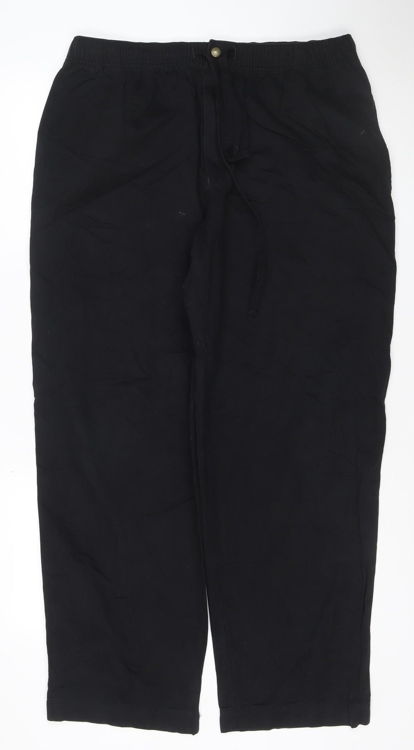 Marks & Spencer Men’s Black 36W 31L Cotton Straight Trousers