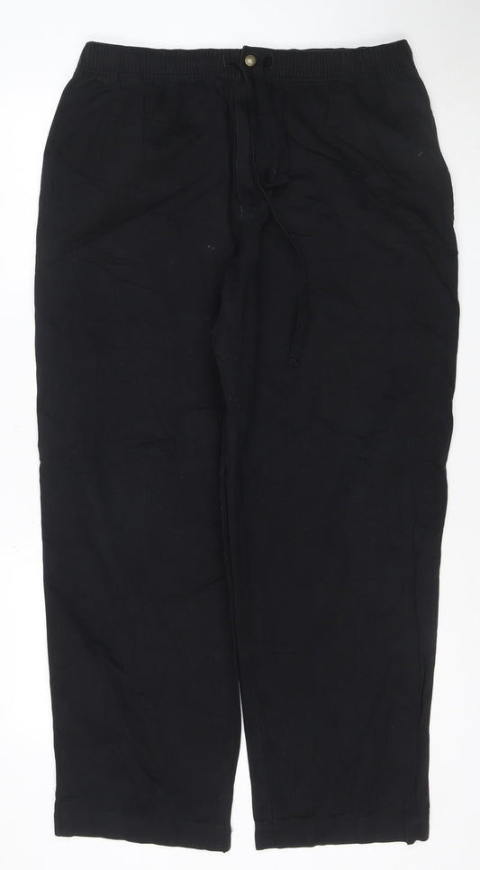 Marks & Spencer Men’s Black 36W 31L Cotton Straight Trousers