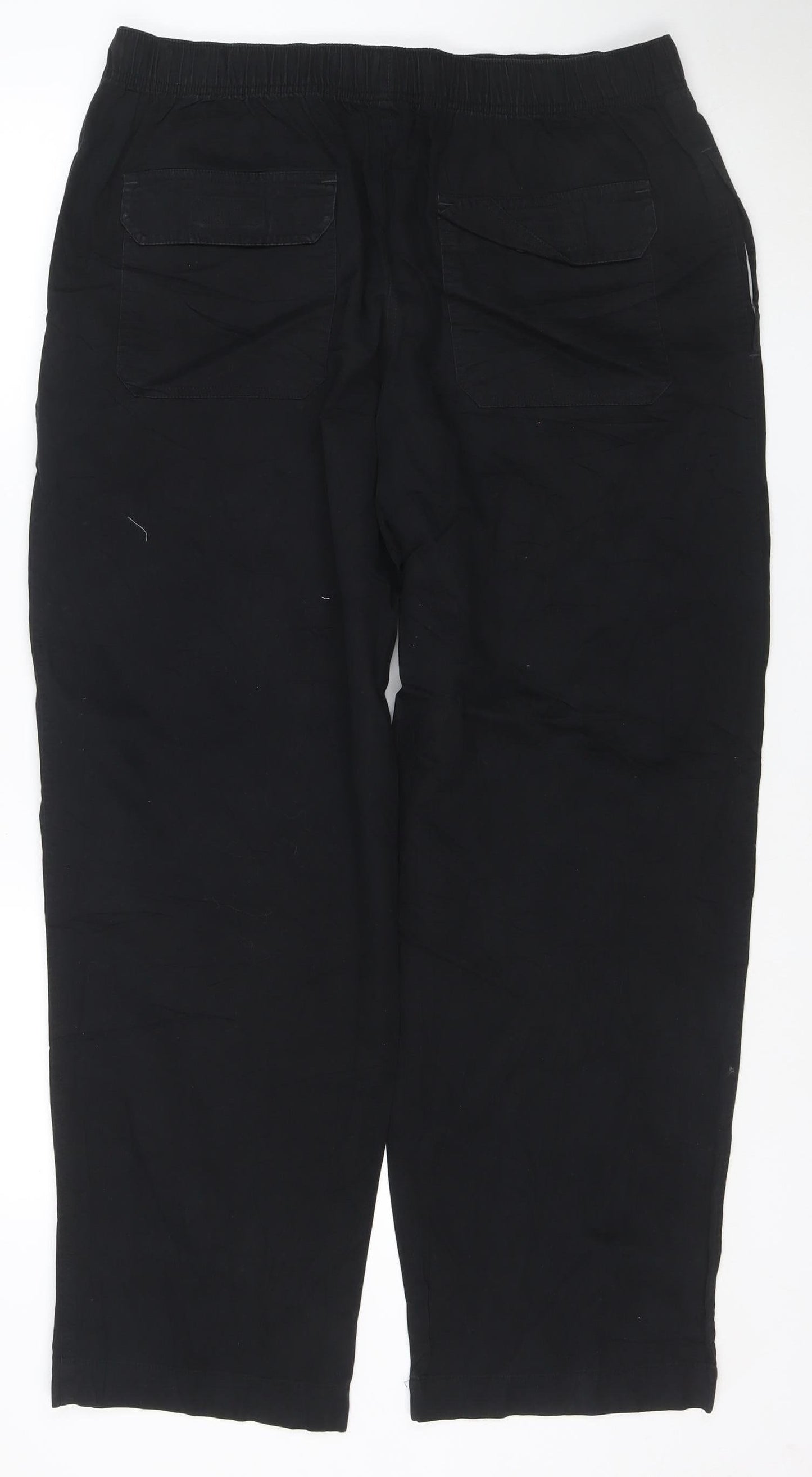 Marks & Spencer Men’s Black 36W 31L Cotton Straight Trousers