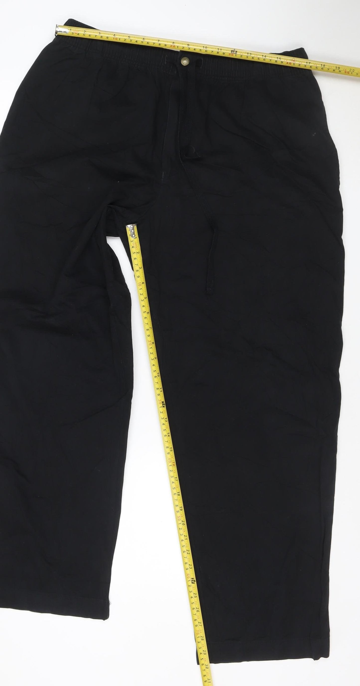 Marks & Spencer Men’s Black 36W 31L Cotton Straight Trousers