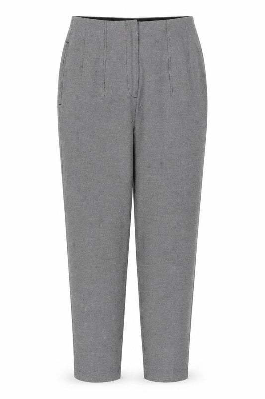 Marks & Spencer Women Grey Check Trousers UK 12 Regular Stretch Workwear