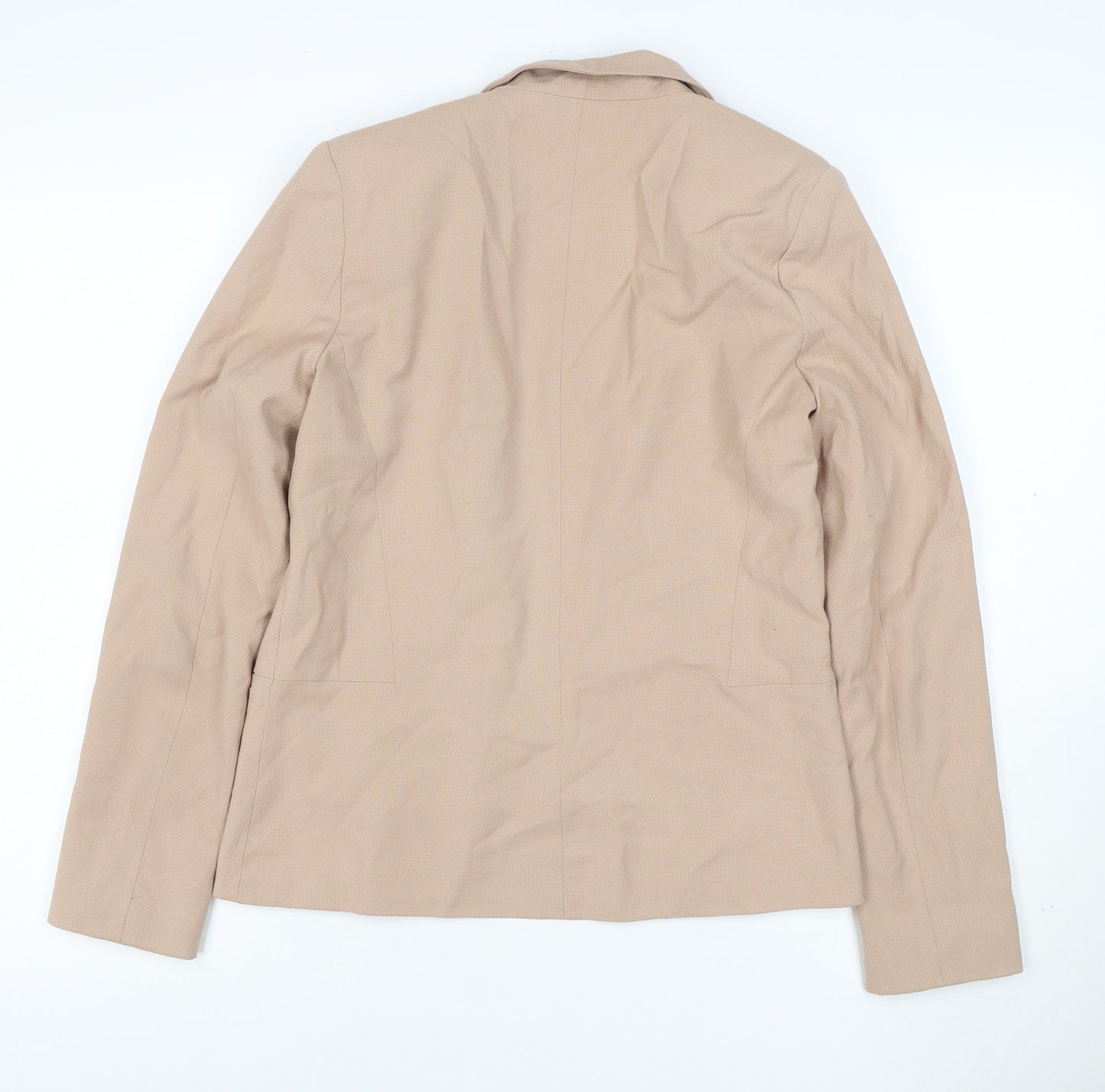 Oasis Women Beige UK 8 Tailored Lined Notch Lapel Blazer Jacket